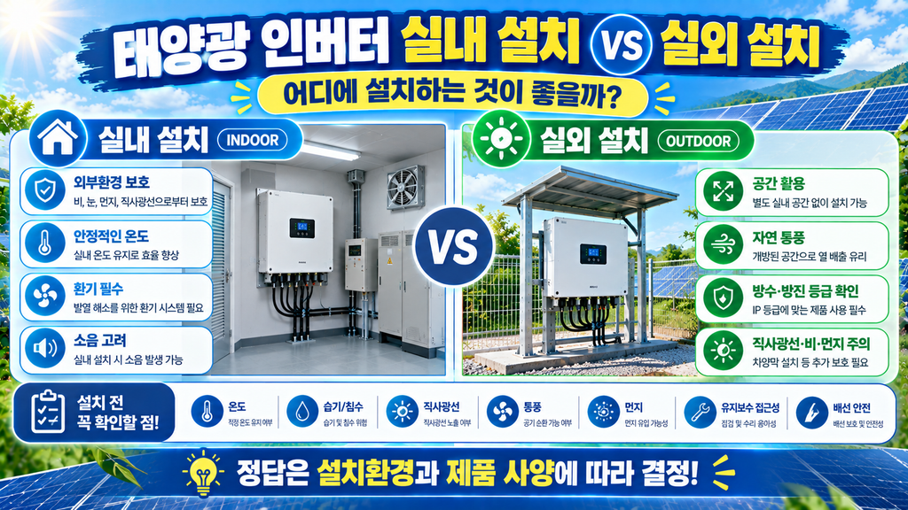 실내설치 실외설치 비교