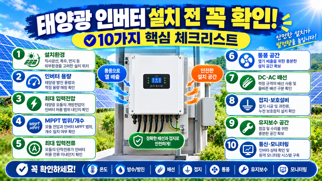 태양광인버터 설치전 체크리스트