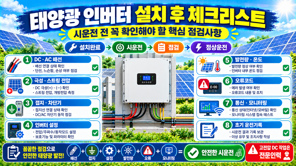 태양광인버터 설치후 체크리스트