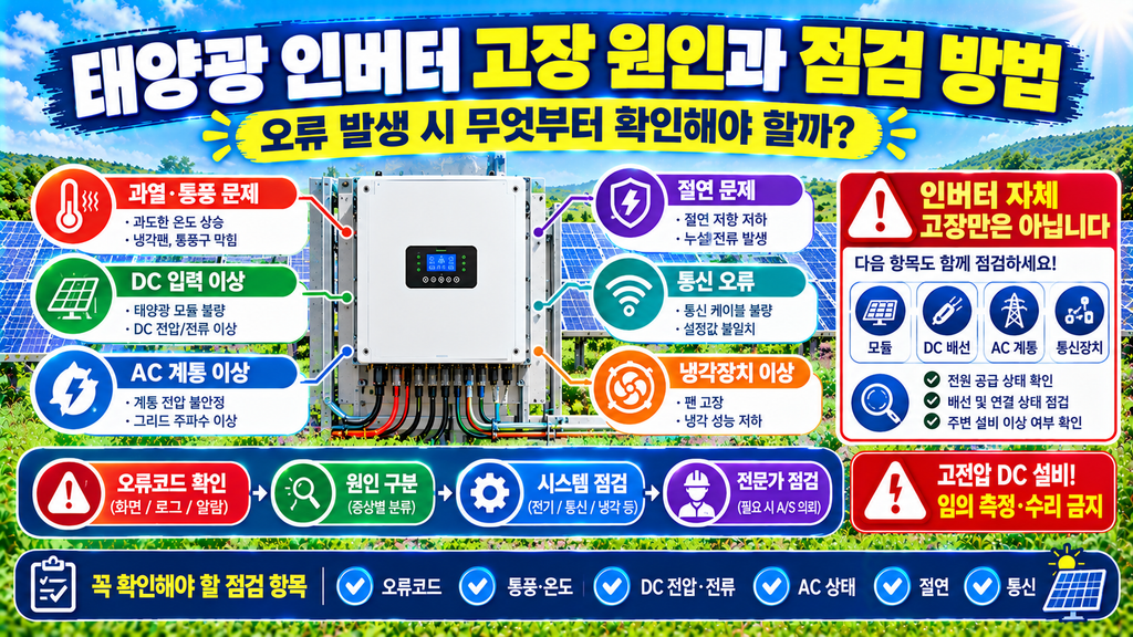 태양광인버터 고장원인과 점검방법
