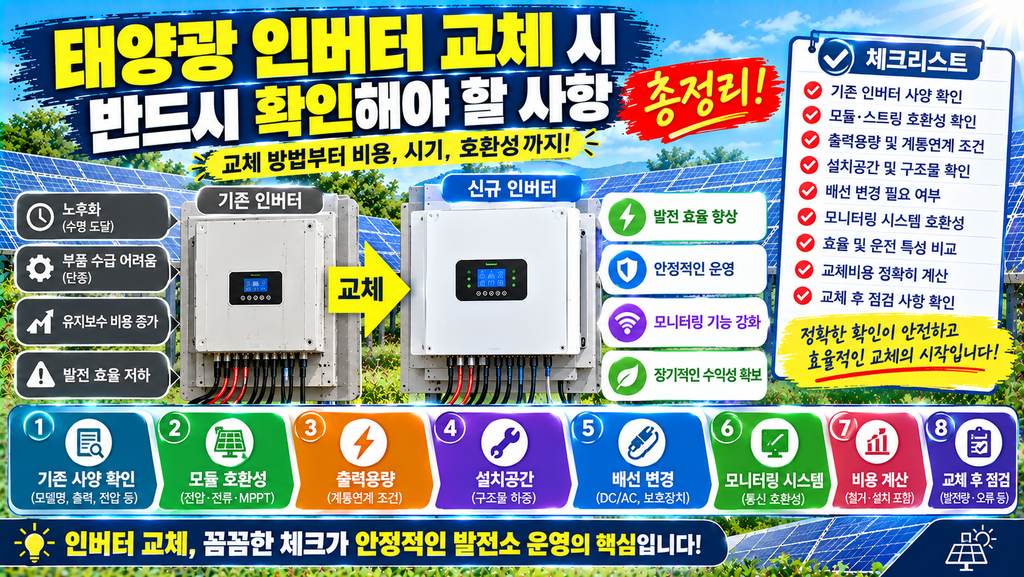 태양광인버터 교체시 확인사항