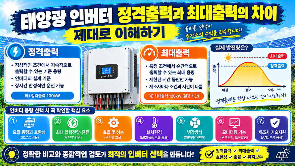 태양광인버터 정격출력과 최대출력