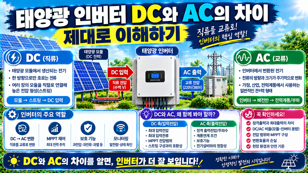 태양광인버터 DC와 AC