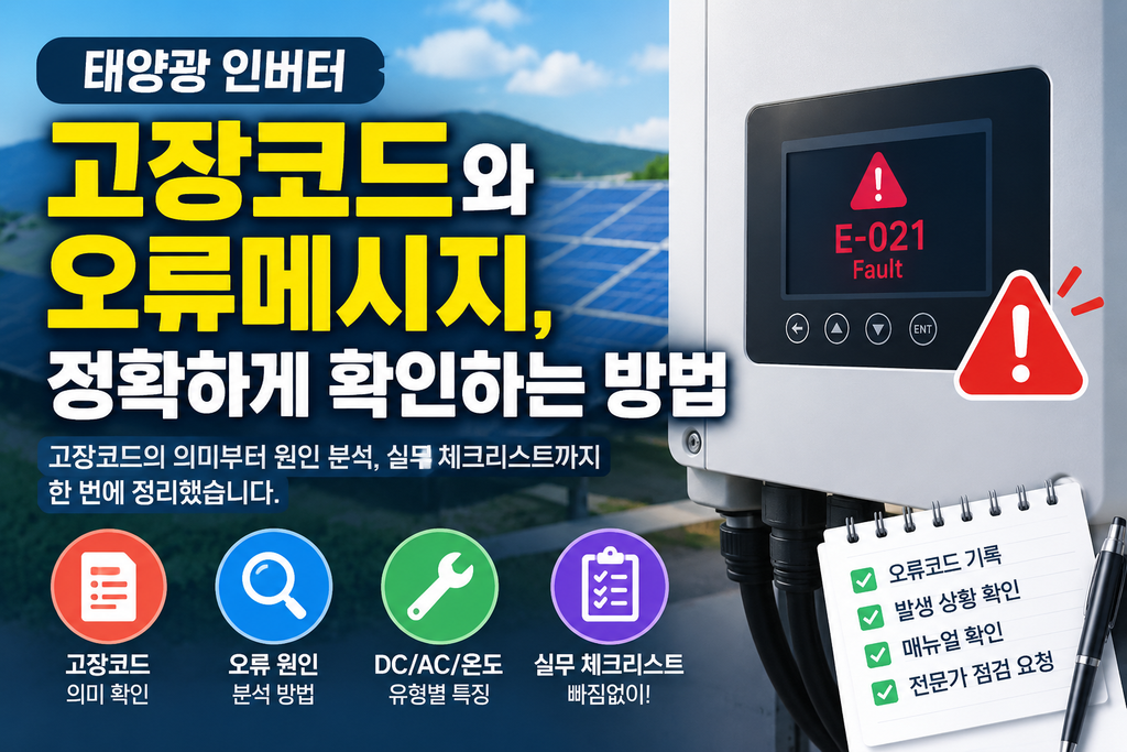 태양광인버터 고장코드와 오류메시지